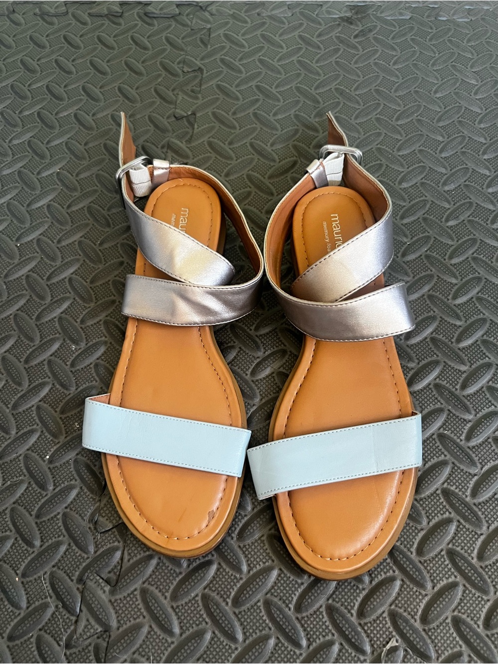 Maurices Metallic Silver Womens Sandals with Memory Foam